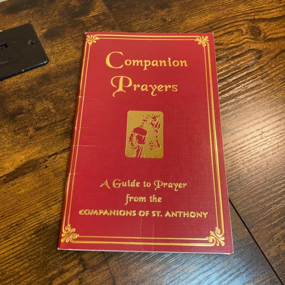 Companion Prayers Guide St Anthony Padua Catholic Prayer Booklet Red Gold Foil